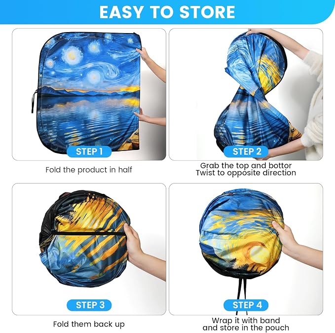 Windshield Sun Shade - Windshield Sun Shade Foldable Offers Ultimate Protection for Car Interior UV Protection Car