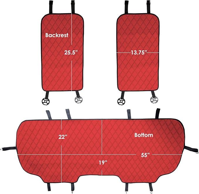 FH Group Car Seat Cover Cushion - Cars Trucks SUV, Neosupreme Car Seat Cushions, Waterproof Car Seat Cover Cushion, Universal Fit Car Seat protector Rear Set Red