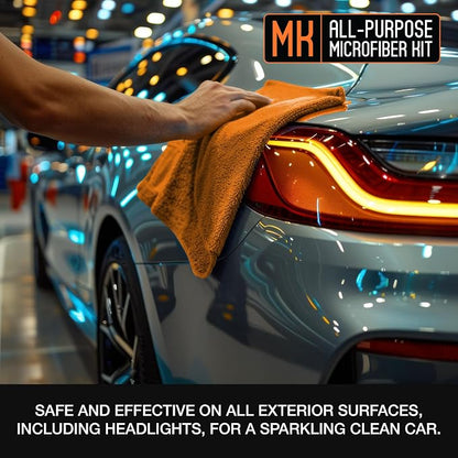 Suds Lab Premium 400 GSM Microfiber Towels for Car Detailing - 16"x16" Ultra-Soft, Edgeless, Scratch-Free Cloth, Dual-Weave, Pack of 12