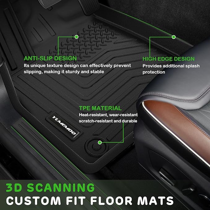 Floor Mats for 2026 Subaru Crosstrek Hybrid Upgrade Trunk Mat with Backrest Mat All Weather TPE Floor Liners Fit for Subaru Crosstrek Hybrid Odorless Anti-Slip Full Set Car Accessories(Not Fit Gas)