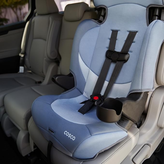 Cosco Kids Finale DX 2-in-1 Booster Car Seat, Forward Facing Toddler Car Seat (40-65 lbs) and Belt Positioning High Back Booster (40-100 lbs), Dusk