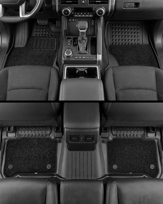 3W Floor Mats & Carpets for Toyota 4Runner 2025 2026 5 Seats(Not fit Hybrid), All Weather TPE Custom Fit Floor Liner & Trunk Mat & 2nd Row Under Seat Mat & Backrest Mat for 4 Runner Full Set