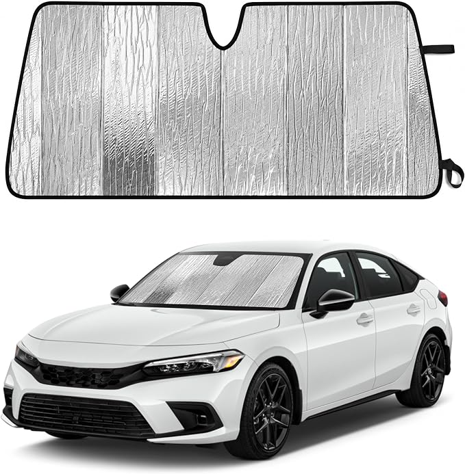 EcoNour Accordion Foldable Windshield Sun Shade Fit for Honda Civic 2022-2024 2025 2026 Sunshade, Front Car Window Shades Sun Visor, Blocks UV Rays & Heat, Car Accessories