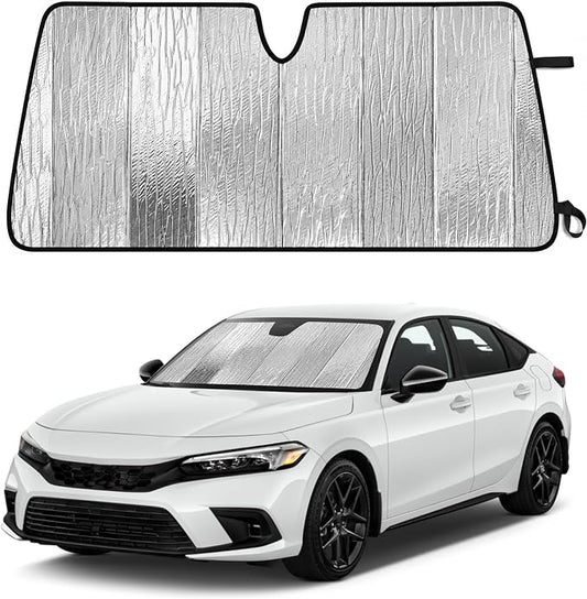 EcoNour Accordion Foldable Windshield Sun Shade Fit for Honda Civic 2022-2024 2025 2026 Sunshade, Front Car Window Shades Sun Visor, Blocks UV Rays & Heat, Car Accessories