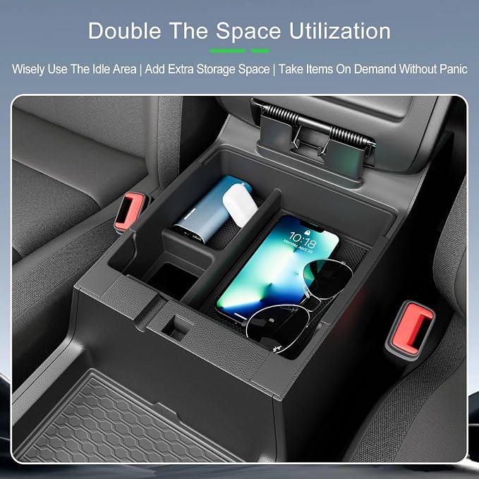 xipoqix Center Console Organizer Compatible with 2022-2026 Nissan Frontier Armrest Trays Storage Box Replacement for 2022 2023 2024 2025 2026 Nissan Frontier Accessories