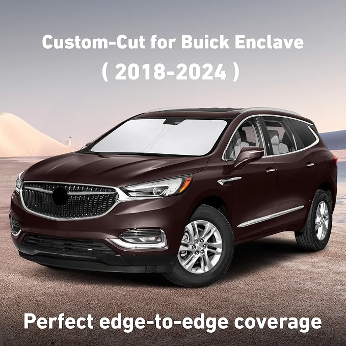 EcoNour Windshield Sunshade Compatible for Buick Enclave 2018-2022 2023 2024, Sun Visor for Front Windshield & Window Sun Shade Cover, UV Heat Blocker & Protector, Car Accessories