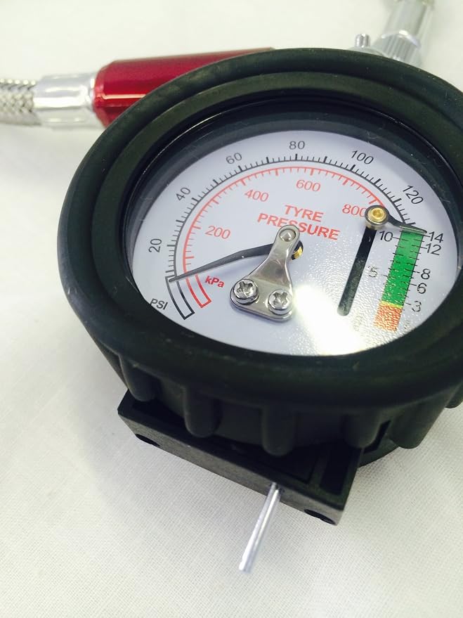 11105 2-in-1 Deluxe Extension Hose Tire Pressure Gauge with Thread Depth Function
