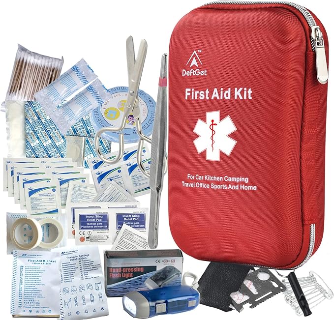 163 Pieces First Aid Kit Waterproof IFAK Molle System Portable Essential Injuries Medical Emergency equipment Survival kits for Car Kitchen Camping Travel Office Sports Home