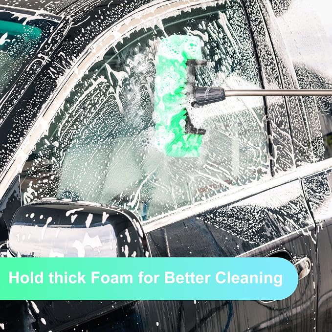 Tanlade 2 Pcs Car Wash Brush Head with Soft Detailing Bristle Flow Through Car Cleaning Brush Exterior Wash Equipment for Auto Truck RV Boat Camper(10 Inch,Green)