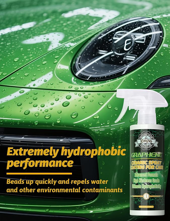 Kingvo Ceramic Spray Coating for Cars, Car Leather Conditioner Automotive Clear Coat Detail Spray Polishing Kit Leather Care Products