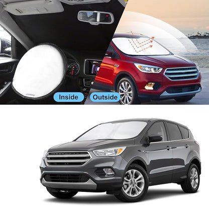TINGLU Sun Shade for Ford Escape 2013-2019 Accessories Windshield Sun Shade Window Shade UV Rays Protection Sun Visor Cover with Steering Wheel Sunshade Storage Bag