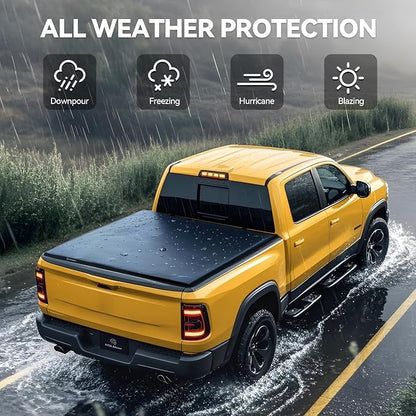 YITAMOTOR Soft Tri-Fold Tonneau Cover Fits for Nissan Frontier(NO México) 5ft Bed 2005-2026, Effortless Installation