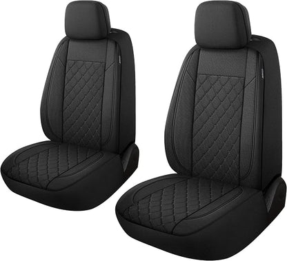 YGL Breathble Car Seat Covers Front Set,Washable Seat Covers for Cars,Premium Cloth Car Seat Protectors,Interior Covers for Cars,Sedan Van Truck SUV(Black)