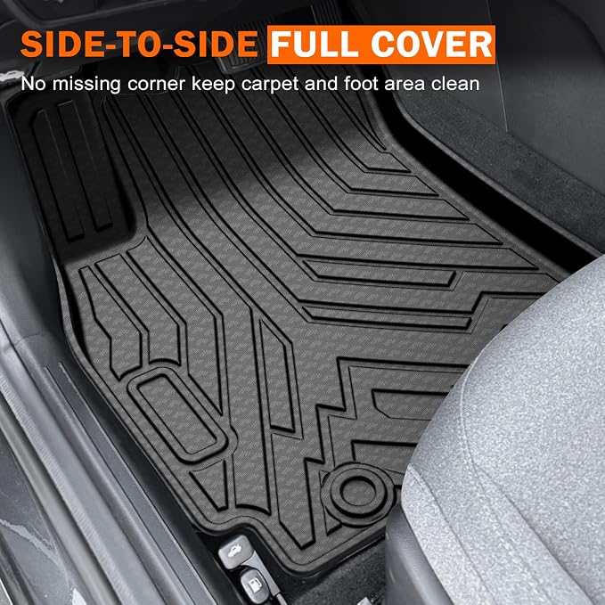 KUST Floor Mats Truck Bed Mat for 2022-2025 2026 Ford Maverick Accessories (Hybrid Only), All Weather Floor Liners & 4.5FT Bed Liner & Tailgate Mat, Full Set Truck Mats TPE Rubber, Raised Edge