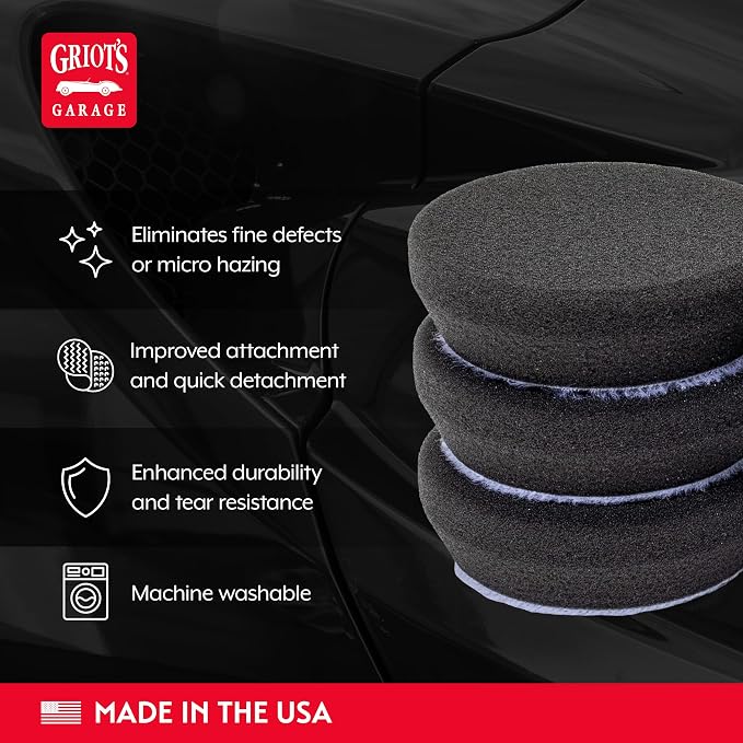 Griot's Garage BOSS 2” Finishing Foam Pads for Car Polishing and Detailing, Buffing Pads for Light Scratch Removal, Auto Wax, and Sealant Application, Set of 4