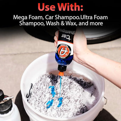Adam's Polishes Microfiber Car Wash Mitt, Car Sponge Wrapped in Soft, Plush Fiber Cloth Material, Safe Washing with Any Car Soap, Bucket, Foam Gun, Foam Cannon, Other Cleaning Supplies