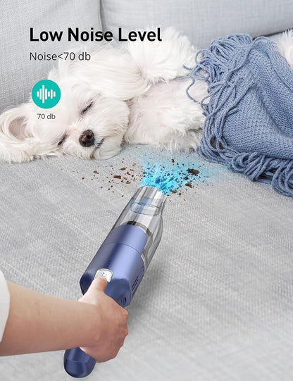 Handheld Vacuum Cordless, 24KPA Powerful Car Vacuum, Rechargeable, Charging Dock, Ergonomic Handle, 2-in-1 Crevice Tool, 1.8lb Portable Vacuum Cleaner with 2-Speed for Car, Home