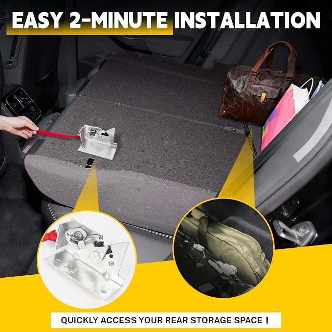 TENGBASE All-in-One Pre-Assembled Rear Seat Release Kit for Ford F-150 F-250 F-350 SuperCab & SuperCrew (2009-2025) Red