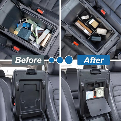 PIMCAR 4-Piece Center Console Organizer Set for 2023-2025 2026 Honda CRV Custom Fit Armrest Tray, Console Tray, Hidden Storage Box and Armrest Dividers ABS Material Car Interior OEM Accessories