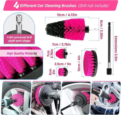 55PCS Pink Car Detailing Kit Interior Cleaner with High Power Handheld Vacuum, Car Wash kit with Detailing Brush Set,Car Interior Detailing Kit,Car Accessories for Cars,Gifts for Women