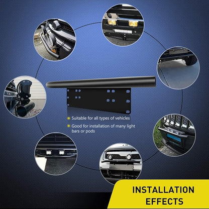 Nilight 20Inch 126W LED Light Bar Spot Flood Combo Driving Off Road with Front License Plate Mounting Bracket Wiring Harness for Trucks Pickup Car SUV ATV UTV 4x4 Van Camper, 2 Years Warranty
