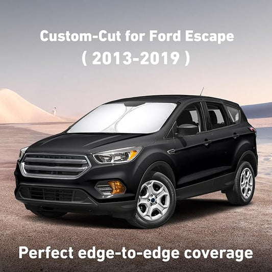 EcoNour Windshield Sunshade Compatible for Ford Escape 2013-2017 2018 2019, Sun Visor for Front Windshield & Window Sun Shade Cover, UV Heat Blocker & Protector, Car Accessories
