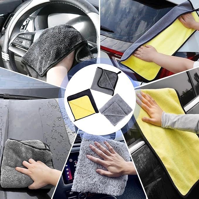 Car Washing Kit - Professional Car Wash Kit, Car Cleaning Kit with Bag & Car Detailing Set, Includes Car Wash Mitts, A Game-Changing Microfibre Drying Towel & Trio Of Brushes For A Deep Clean