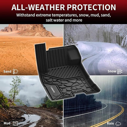 LASFIT Floor Mats for Ford Maverick 2026 2025 2024 2023 2022 (Hybrid Models Only) All Weather Car Mats TPE Truck Liners Vehicle Accessories for Ford Maverick - 1st & 2nd Row, Black
