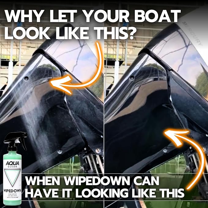 AquaClean WIPEDOWN Ceramic Quick Detailer Spray & Waterless Wash | SiO2 Hydrophobic Coating | Car, Truck, Boat, RV, Motorcycle & Off-Road | UV Protection | Shine & Protect | USA Made | 16oz