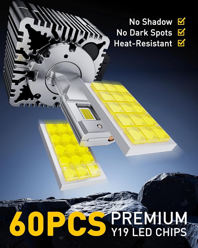 AUXITO D3S Bulbs, 30000LM 6500K Cool White, Direct Replacement D3S/D3R Light Bulbs with Cooling Fan, Plug and Play CANbus Ready No Flicker, Pack of 2