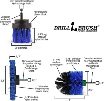 Pool Grout Cleaning Brush Kit - Professional Pool Accessories - Boat Cleaning Supplies - Boat Deck Power Scrubber Set - Tank Cleaner Tools for Home Use - Aquatic Scrubbing Brushes - Deck Scrub Brush