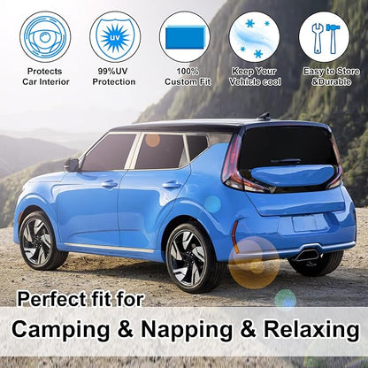 TINGLU Window Shades for Kia Soul 2020-2025 2026 Accessories Car Side Full Windows Windshield Sun Shade Sun UV Rays Privacy Protection for Camping 8PCS