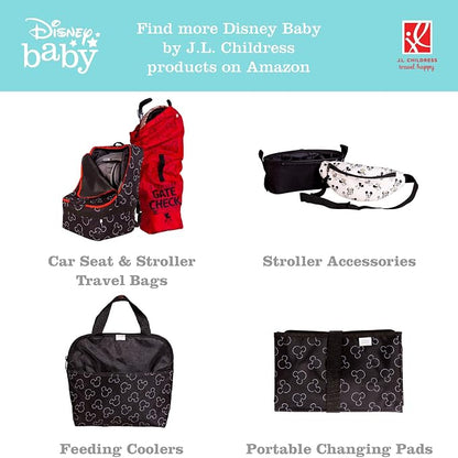 J.L. Childress Disney Baby Side Sling Stroller Cargo Net - Stroller Organizer Attachment for Storage,Mesh Bag for Baby Accessories,Universal Fit - Mickey,Black,(Pack of 12)