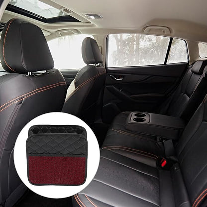 1 Pcs Universal Car Trash Can Hanging 10.2" Length 3.5" Width 10.2" Height Trash Bin Red Black Faux Leather Rhinestone