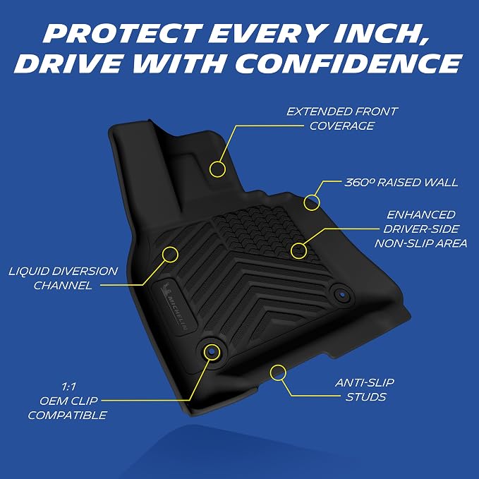 Michelin Premier Series Floor Mats for 2026 Mazda CX-5 (Not Fit 2017-2025 Model), All-Weather Floor Liner, Custom Fit, Durable TPE, Non-Slip