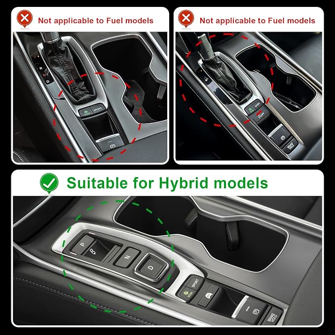 Carbon Fiber Gear Shift Panel Cover Compatible with 2018-2022 10th Gen Honda Accord Hybrid