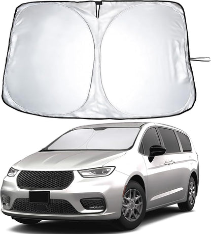 EcoNour Windshield Sunshade for Chrysler Pacifica 2017-2024 2025 2026, Sun Visor for Front Windshield & Window Sun Shade Cover, UV Heat Blocker & Protector, Car Accessories