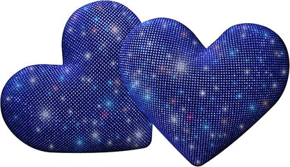 Car Bling Pillows Automobile Headrest Neck Pillow Shiny Diamond Interior Accessories for Women, Girls and Ladies Car Nevk Pillow Rhinestone Universal Fit Blue 2 Pieces