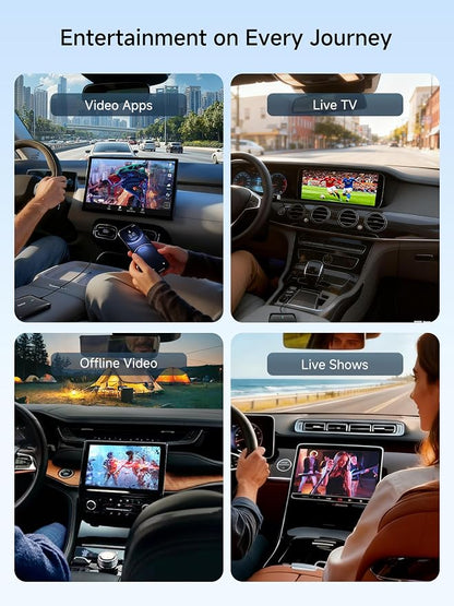 Wireless CarPlay & Android Auto Adapter, Supports for Netflix/YouTube, AI Box Carplay, Drivechat with AI Skills, Dual WiFi, Bluetooth, Fits for OEM Wired CarPlay Cars