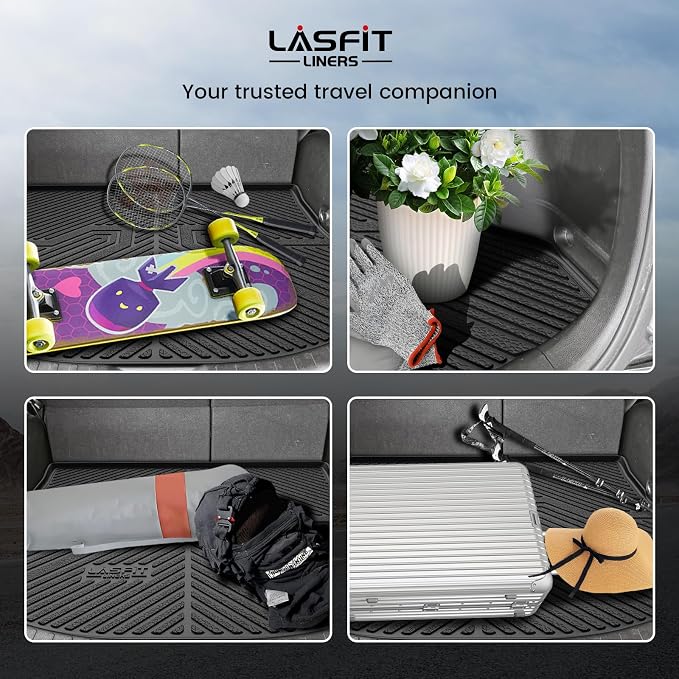 LASFIT Cargo Trunk Mat for Toyota RAV4 2013-2018 (Include Hybrid) All Weather TPE Custom Fit Waterproof RAV 4 Cargo Liner Accessories, Lifespan 5 Years+, Black