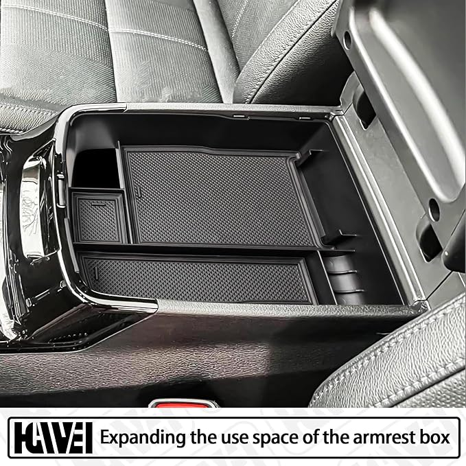 HGWEI Center Console Organizer Compatible with Kia Telluride 2020 2021 2022 2023 2024 2025 2026 Interior Accessories Insert Tray Coin Holder Armrest Secondary Storage Box, Black
