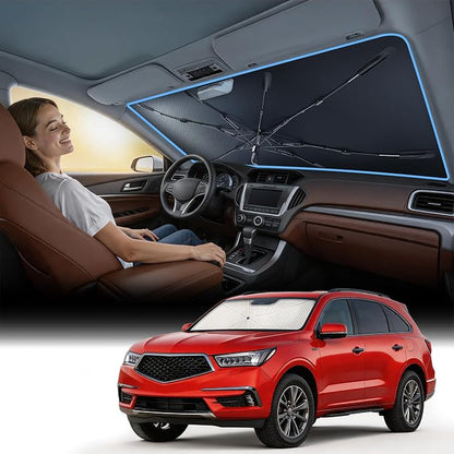 Nmoiss [Vinyl Coating Heat Shield] Windshield Sun Shade Umbrella Custom for MDX, Protect Car from Sun Rays & Heat Damage Keep Cool and Protect Interior