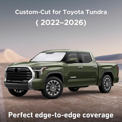 EcoNour Windshield Sunshade Compatible for Toyota Tundra 2022-2024 2025 2026, SR, SR5, Limited, Platinum, 1794 Edition, TRD Off-Road Pro Sun Visor for Front Window Sun Shade Cover, Car Accessories