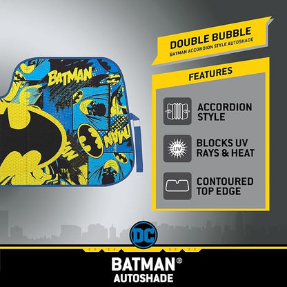 BDK Classic Batman Front Windshield Auto Shade, Accordion Folding Auto Sunshade for Car Truck SUV-Blocks UV Rays Sun Visor Protector, Keeps Your Vehicle Cool-58 x 27 Inch