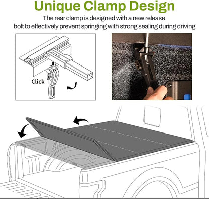AUTOSAVER88 Soft Quad-fold Truck Bed Tonneau Cover Compatible with 2009-2026 Dodge Ram 1500 (Classic & New) 5.7ft Bed Without Rambox