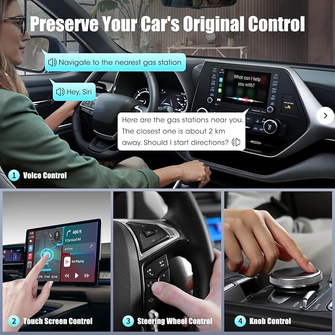 2in1 Wireless Carplay Adapter for iPhone Android,for Toyota/Honda/Cadillac/Ford/Chevrolet/Jeep Carplay,Plug Play Automatic Reconnect,Convert Wired to Wireless Bluetooth Carplay Dongle(USB A/C)06d
