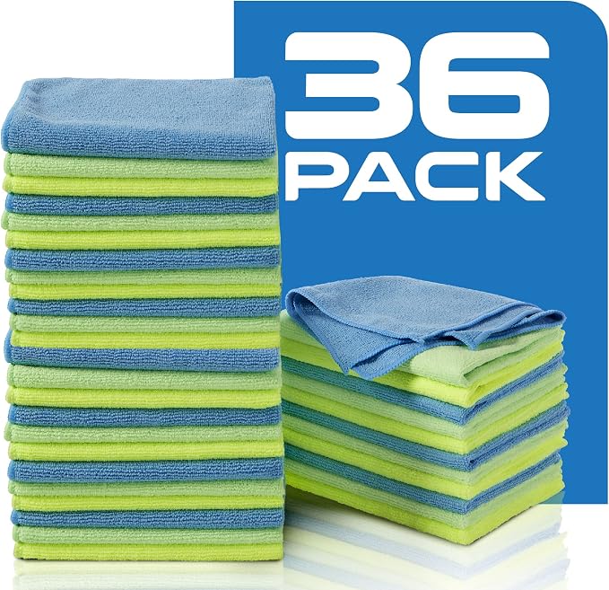 Zwipes Microfiber Cleaning Cloths (36 Pack) Assorted Color