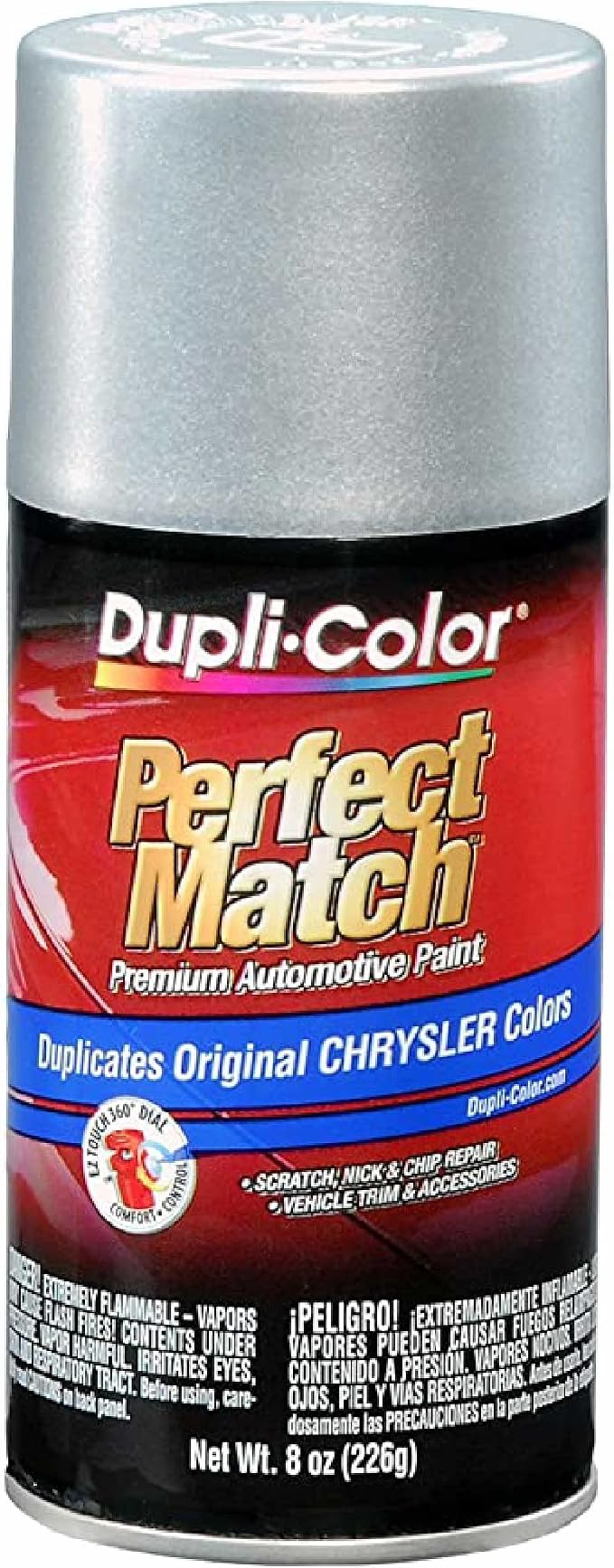Dupli-Color EBCC0410 Perfect Match Automotive Spray Paint – Chrysler Bright Silver Metallic, PS2 – 8 oz. Aerosol Can