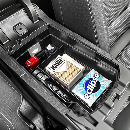 HGWEI Center Console Organizer Compatible with GMC Terrain 2018-2024 Interior Accessories Terrain SL/SLE/SLT/AT4/Denali Middle Insert Tray Armrest Storage Box with Coin Holder (NOT FOR 2025-2026)Black
