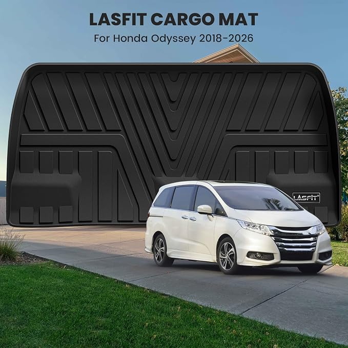 LASFIT Trunk Mat for Honda Odyssey 2018-2026, Custom Fit Cargo Mat, Waterproof All Weather, Kid & Pet Friendly, Easy Clean for Family Use